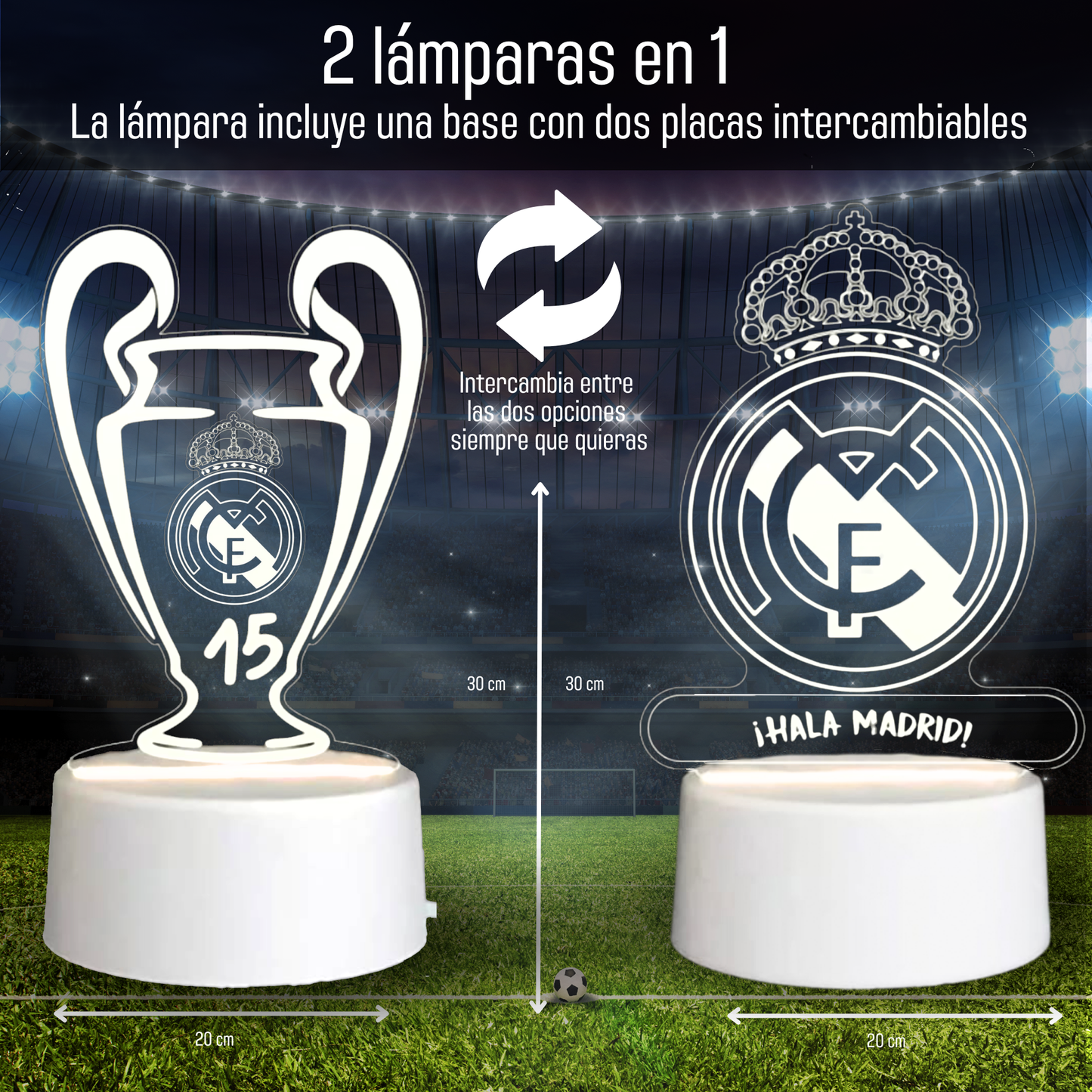 Lámpara escudo Real Madrid + Copa de Europa nº 15