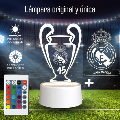 Lámpara escudo Real Madrid + Copa de Europa nº 15