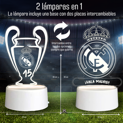 Lámpara escudo Real Madrid + Copa de Europa nº 15