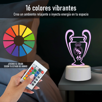 Lámpara escudo Real Madrid + Copa de Europa nº 15