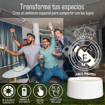 Lámpara escudo Real Madrid + Copa de Europa nº 15