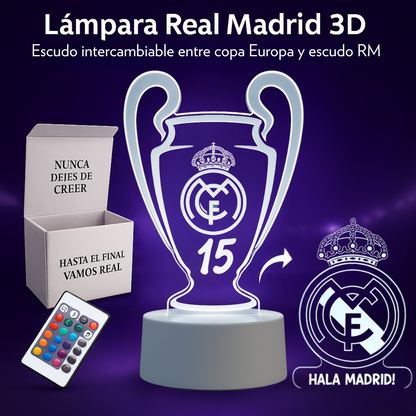 Lámpara escudo Real Madrid + Copa de Europa nº 15